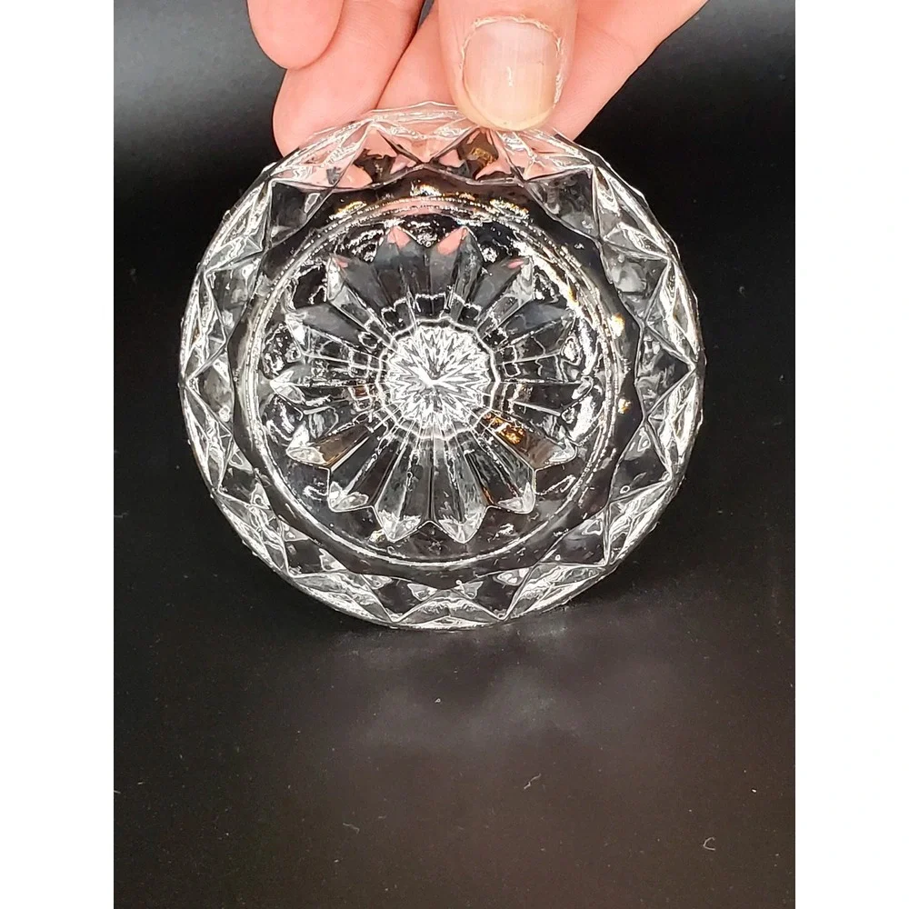 Lead Crystal Ring Holder Tricket Dish Jewelry Pinwheel‎ Design - Stunning